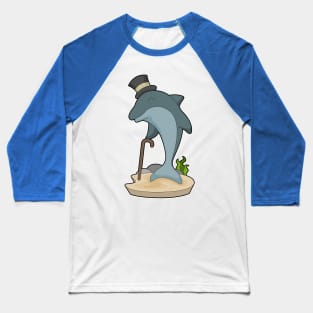 Dolphin Gentleman Hat Baseball T-Shirt